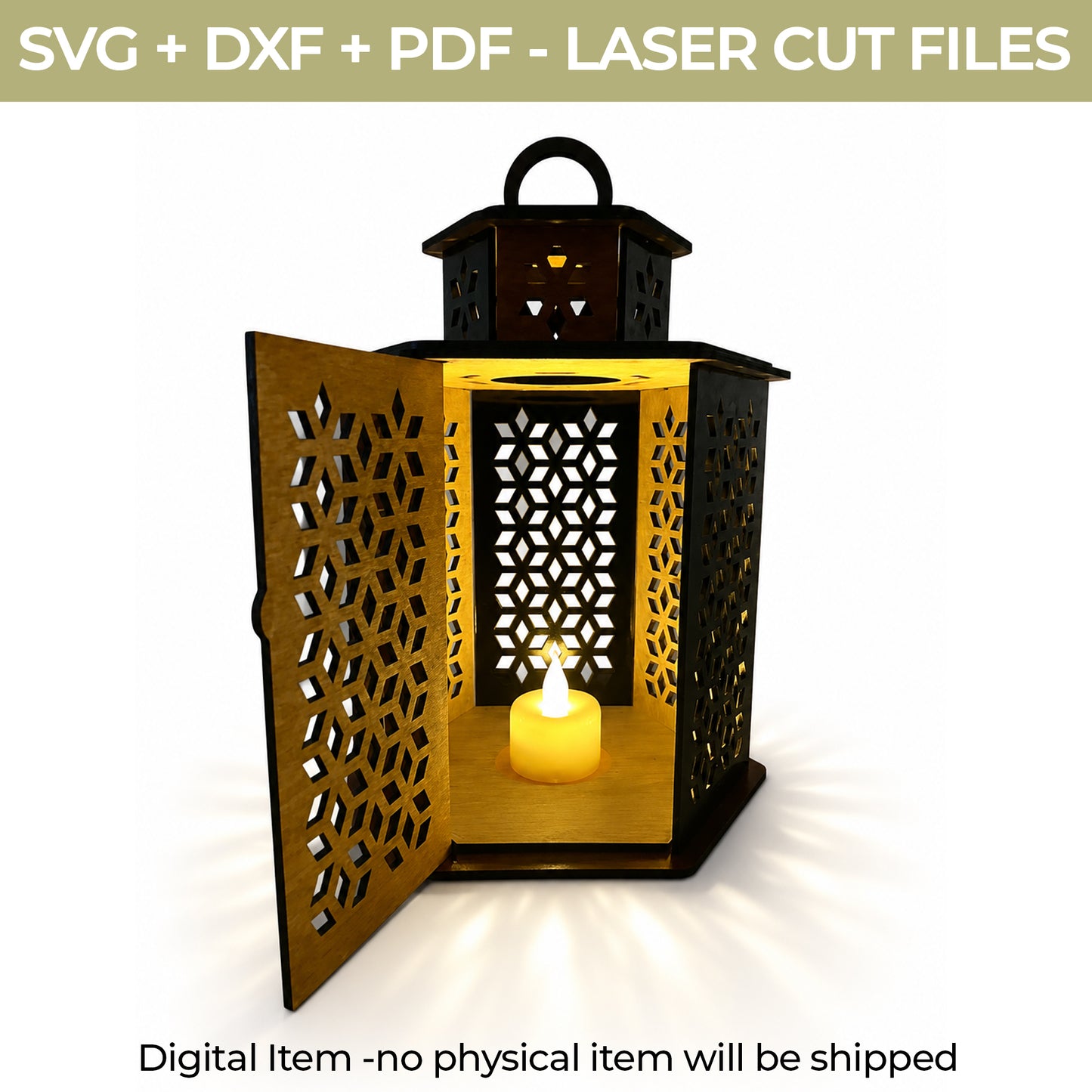 Moroccan Laser Cut Lantern Files, Glowforge Decorative LED Lantern Template