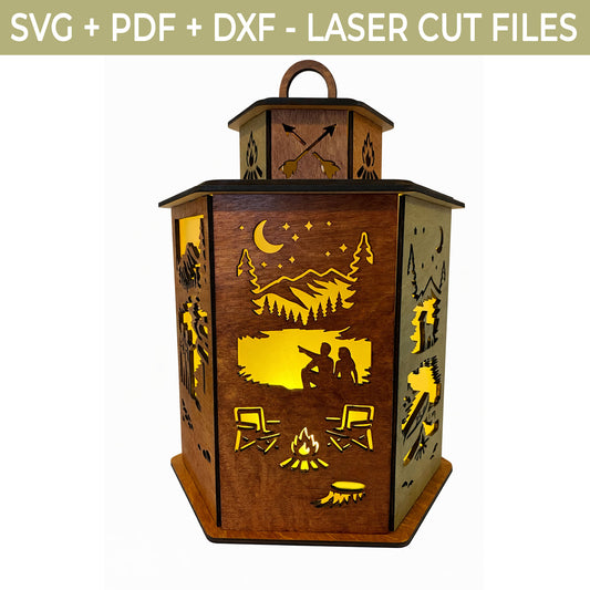Camping Lantern Laser Cut File (SVG, DXF, PDF) – Glowforge Template