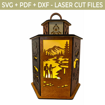Camping Lantern Laser Cut File (SVG, DXF, PDF) – Glowforge Template