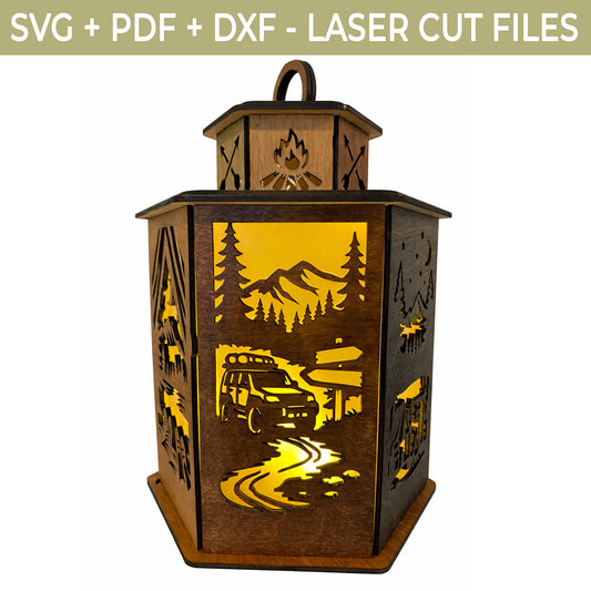 Camping Lantern Laser Cut File (SVG, DXF, PDF) – Glowforge Template