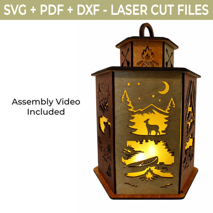 Camping Lantern Laser Cut File (SVG, DXF, PDF) – Glowforge Template