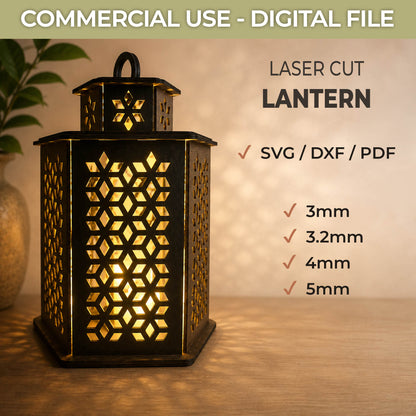 Moroccan Laser Cut Lantern Files,  Glowforge Decorative LED Lantern Template