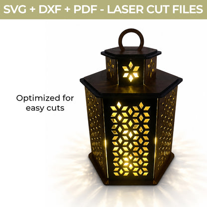 Moroccan Laser Cut Lantern Files,  Glowforge Decorative LED Lantern Template
