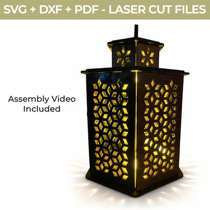 Moroccan Laser Cut Lantern Files,  Glowforge Decorative LED Lantern Template