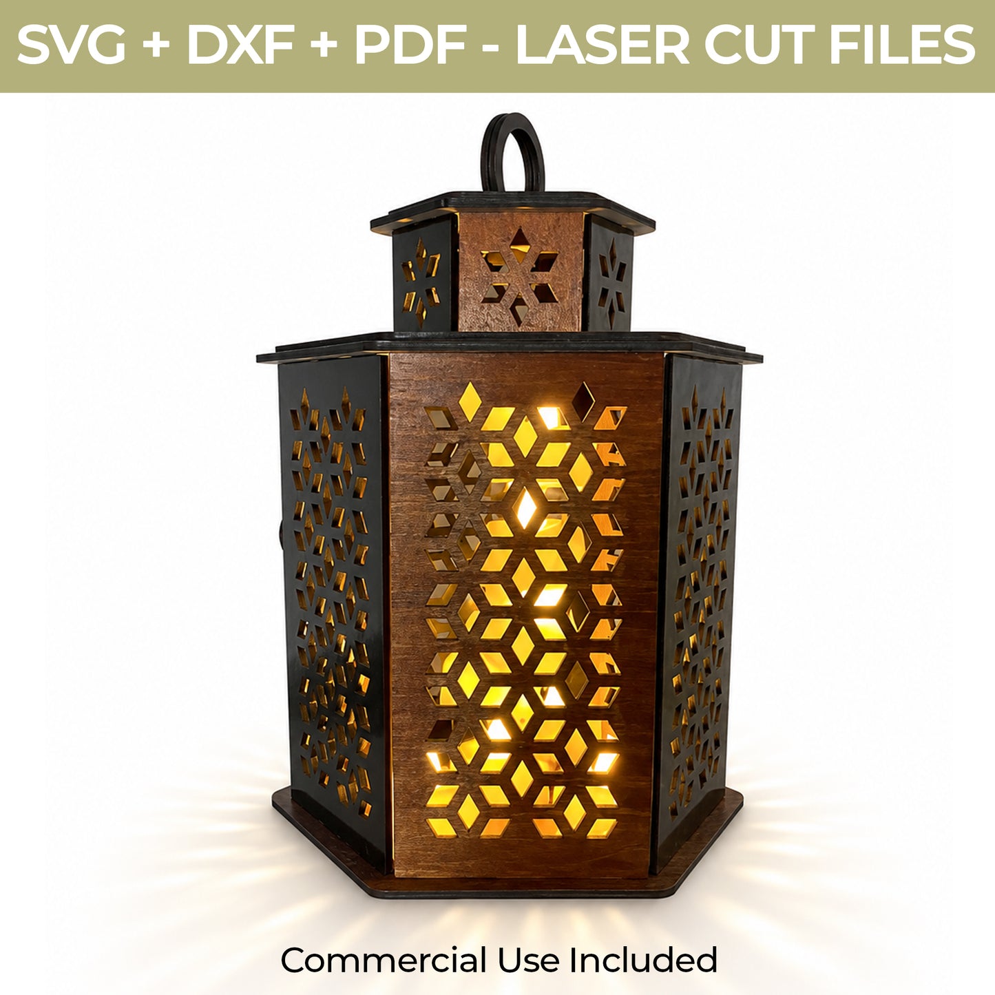 Moroccan Laser Cut Lantern Files,  Glowforge Decorative LED Lantern Template