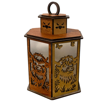 Highland Cow Lantern SVG, PDF, DXF - Laser Cut File - Digital Download