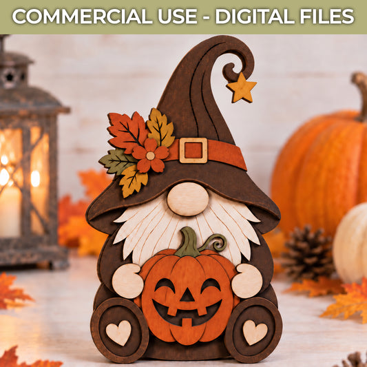 Pumpkin Gnome SVG – 7 Layer Fall Laser Cut File