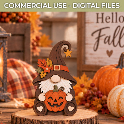 Pumpkin Gnome SVG – 7 Layer Fall Laser Cut File