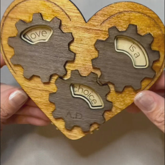 Mechanical Gear Heart Laser Cut File – Rotating Gears Heart Gift for Couples