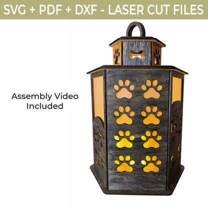 Rottweiler Lantern SVG  Laser Cut File - Glowforge Dog Memorial Lantern Template