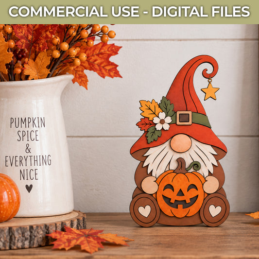 Autumn Gnome SVG – Single Layer Laser Cut File