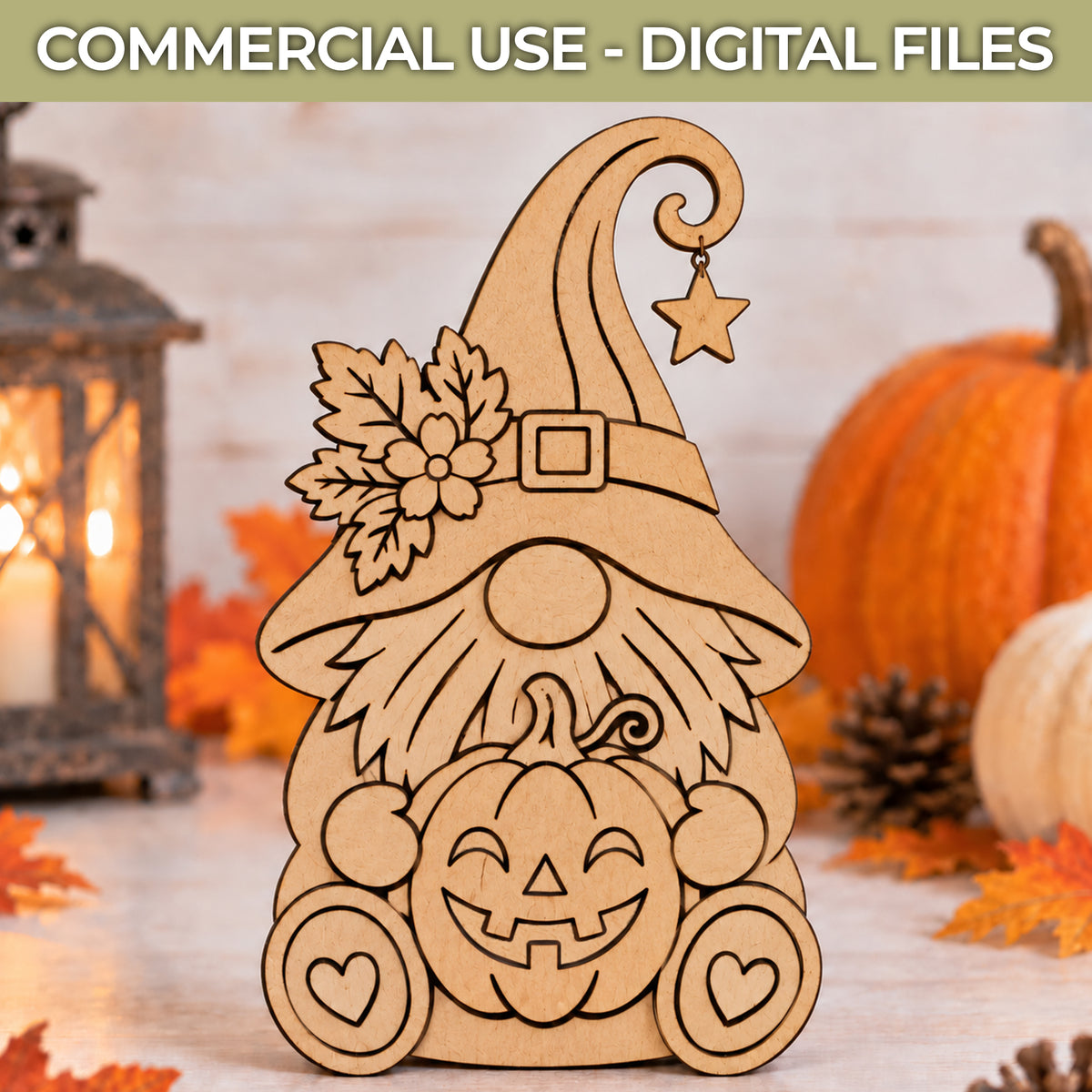Autumn Gnome SVG – Single Layer Laser Cut File